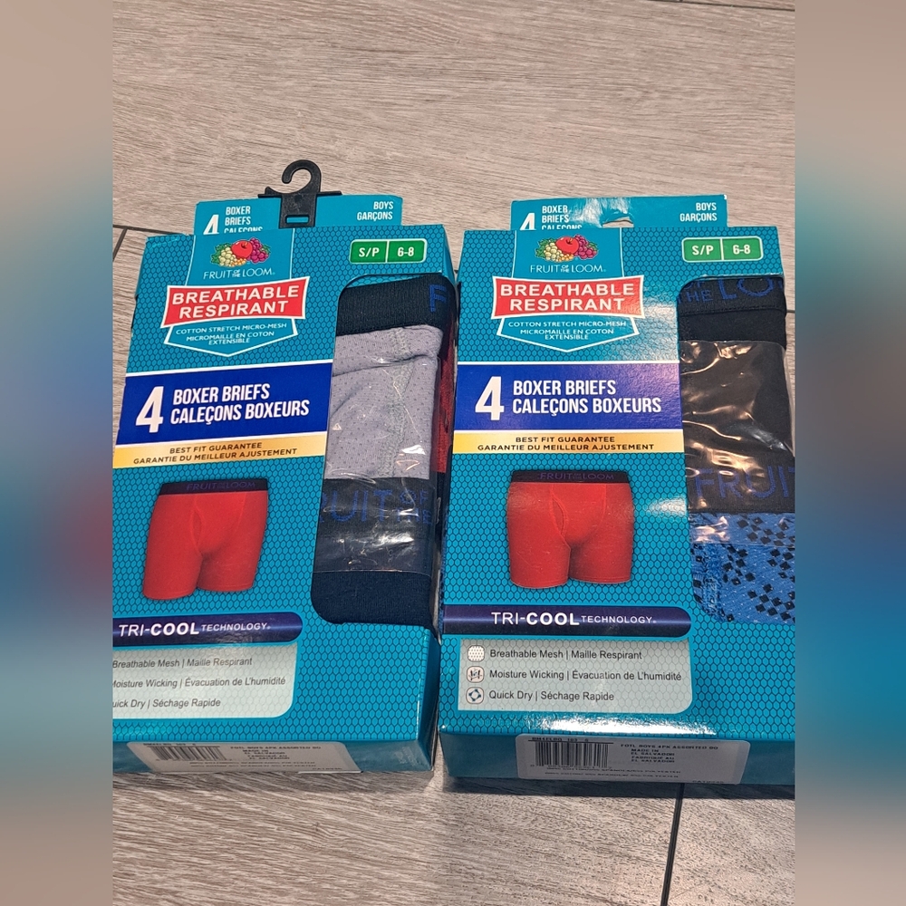2 Pk Of Fruit Of The Loom Boys Breathable Cotton Stretch Micro Mesh Boxer Briefs